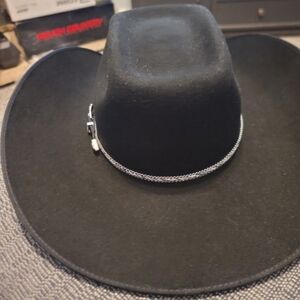 Resistol Black Cowboy Hat with Silver Trim